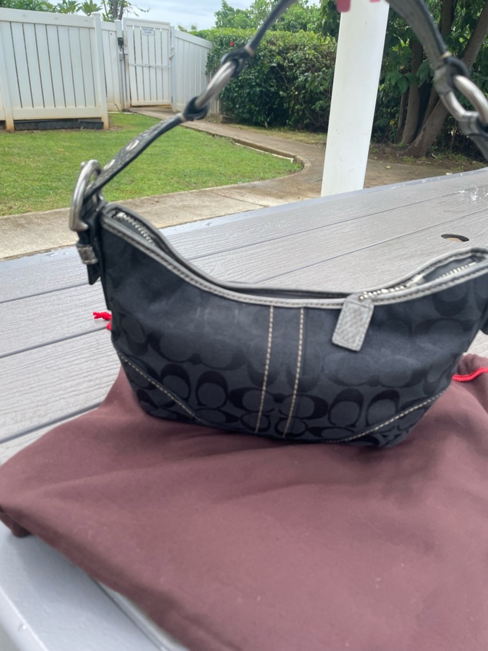 Coach Y2K Black Signature Python Mini Shoulder Bag with Silver Accents - Picture 8 of 9